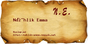 Náhlik Emma névjegykártya