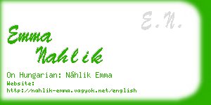 emma nahlik business card