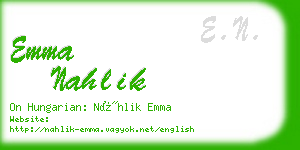 emma nahlik business card